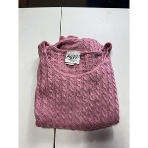 Peggy's Vintage Cable Knit Sweater Pink Short‎ Sleeve Made in USA Womens Small